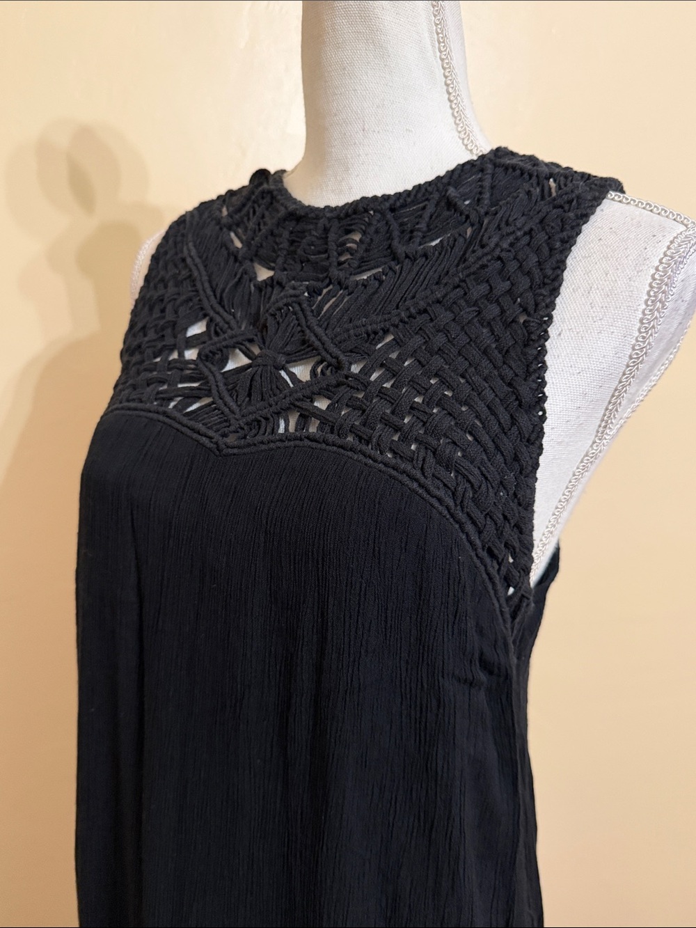 Roxy Black Crochet Yoke Maxi Dress - Picture 5 of 13